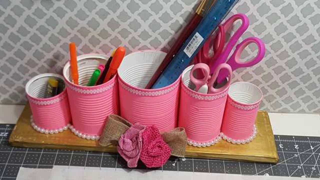 ORGANIZADOR CON LATAS RECICLADAS SUPER ECONOMICO