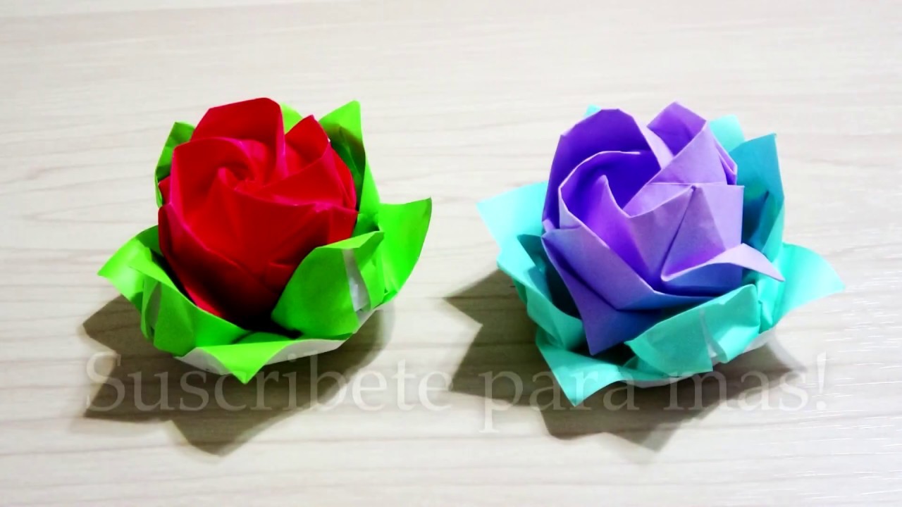 Origami tutorial - Rosa Kawasaki ( Dificultad ★★★☆☆)