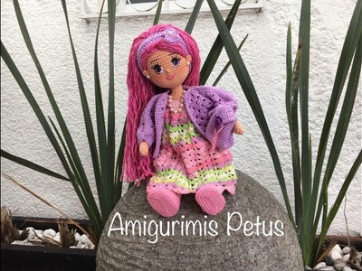 Vestido en crochet y union de brazos  muñeca Melany amigurumis Petus TERCERA PARTE 3.9