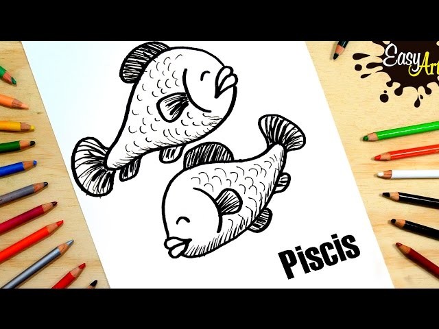 ZODIACO PISCIS│como dibujar  el signo Piscis │how to draw the sign of Pisces │Horoscopo
