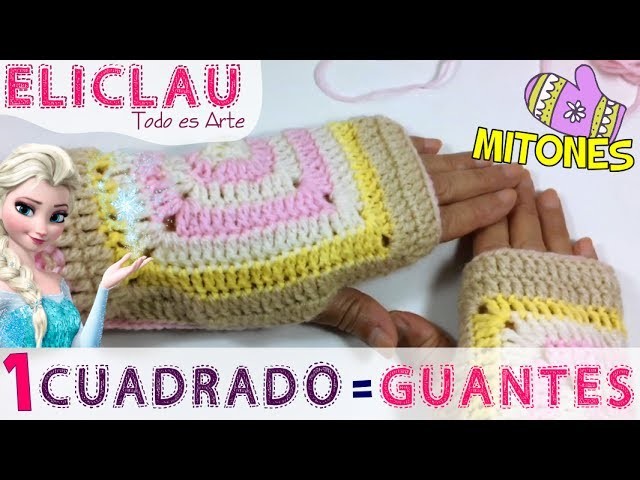 1 Cuadrado = Mitones. Guantes | A square = mittens. gloves | EliClau