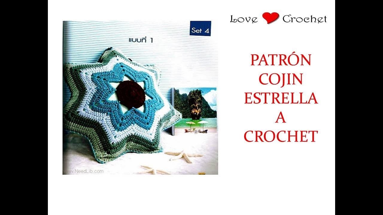 COJIN ESTRELLA a crochet.  patrón gratis