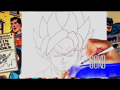 Como dibujar a Goku ssj Dios azul -  How to draw Goku ssj blue god