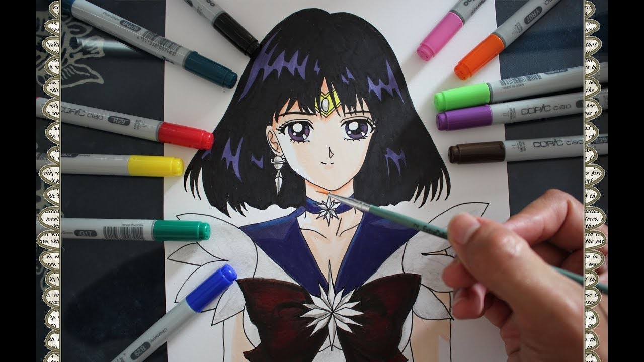 Cómo Dibujar a Sailor Saturn de Sailor Moon S  How To Draw Hotaru Tomoe speed Draw | CarlosNaranjoTV