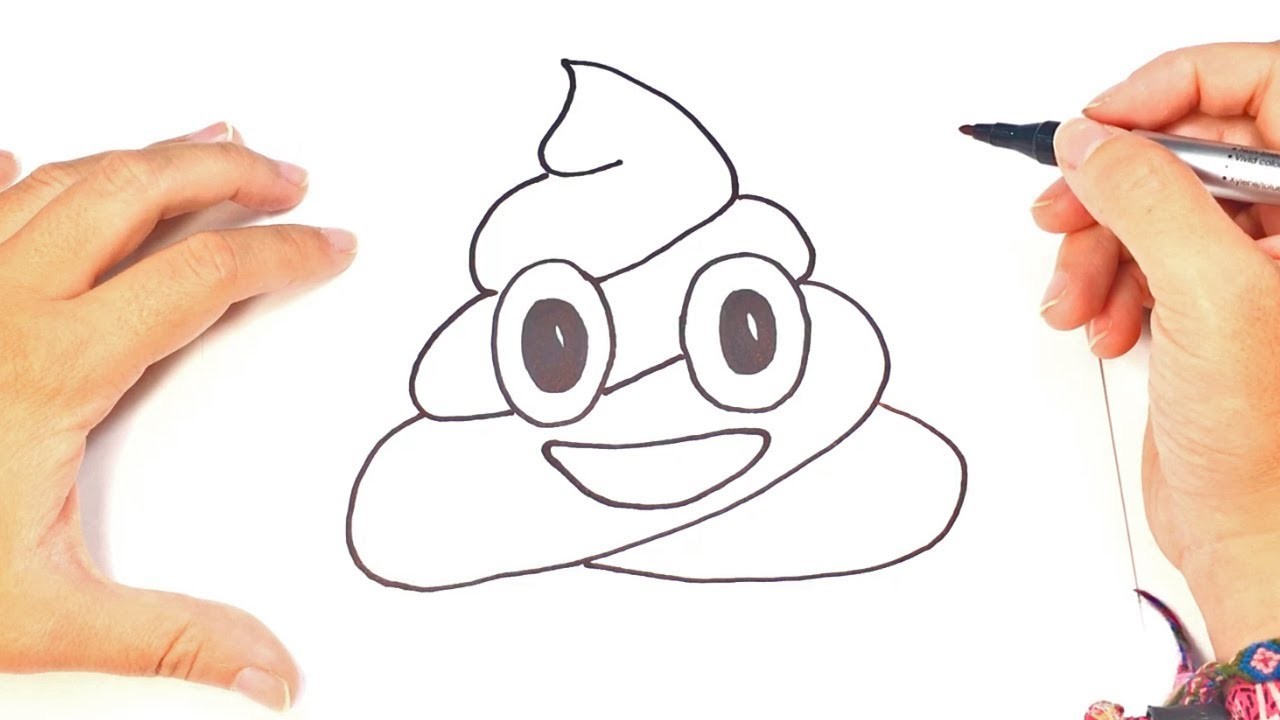 Como dibujar Emoji Popo o Caca Whatsapp