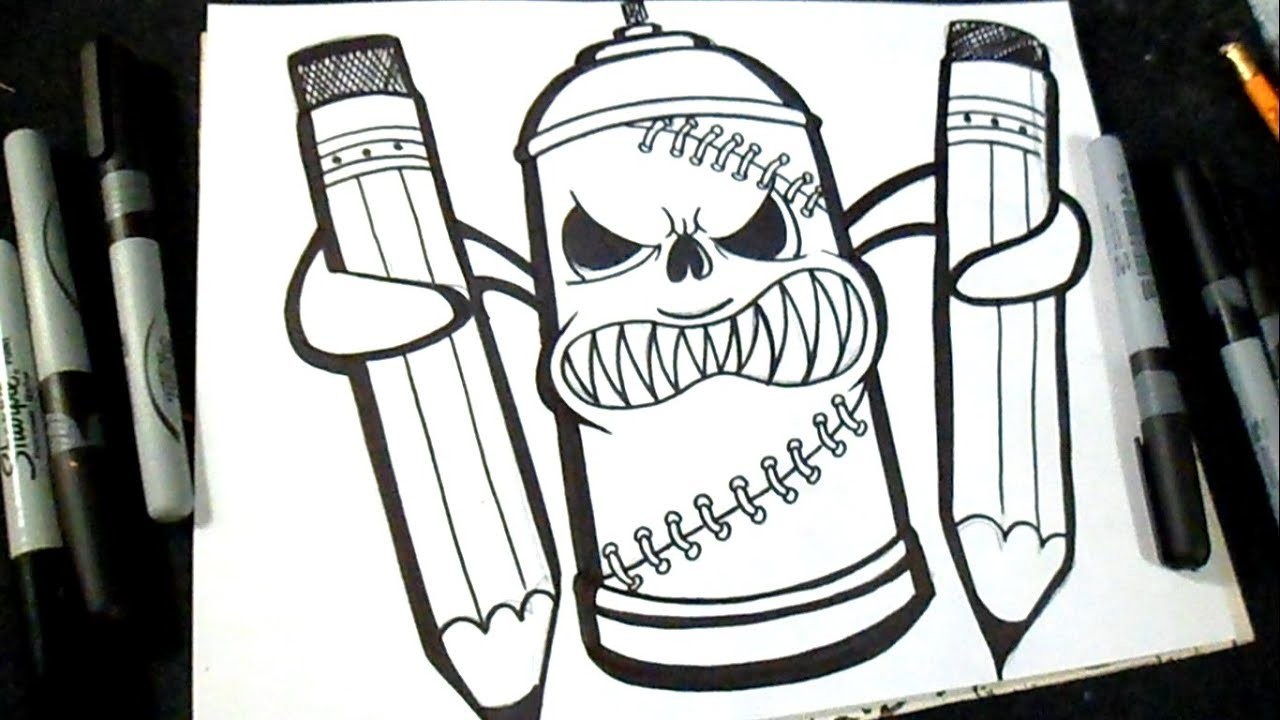 Cómo dibujar una Lata de Spray con Lapices | Graffiti | ZäXx