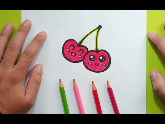 Como dibujar unas cerezas paso a paso 2 | How to draw some cherries 2