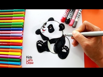 Cómo dibujar y pintar un OSO PANDA paso a paso | How to draw a Panda