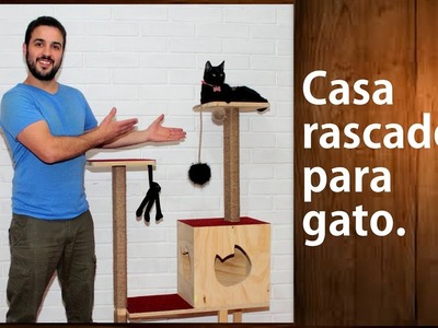 Cómo hacer un rascador para gatos Fácil y divertido (CAT HOUSE DIY)