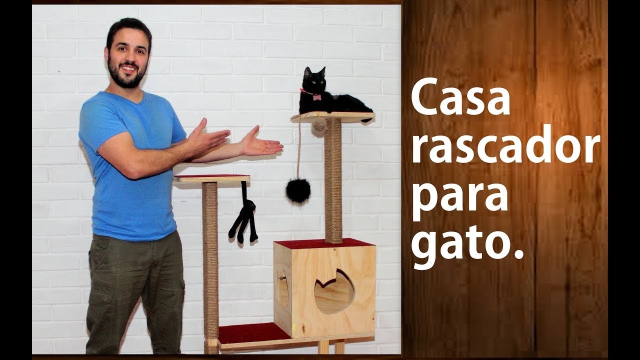 Cómo hacer un rascador para gatos Fácil y divertido (CAT HOUSE DIY)