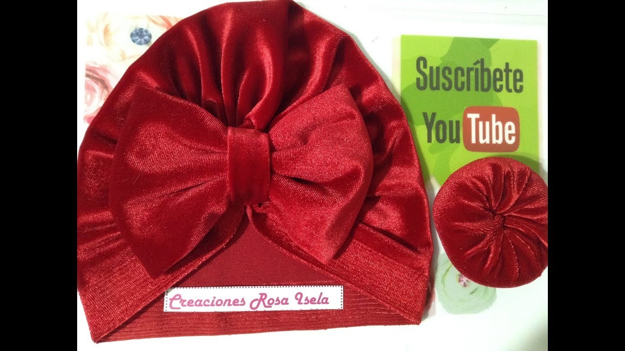 Como hacer un turbante en terciopelo Video No.513 creacionesrosaisela