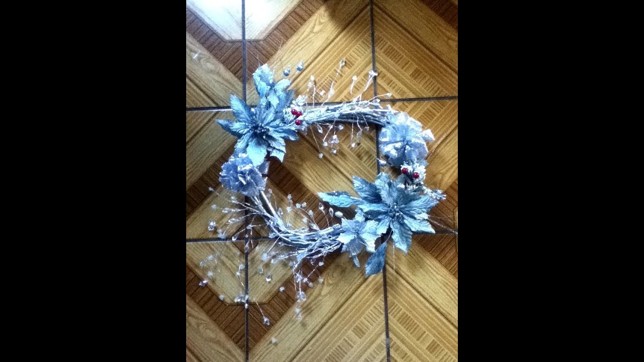 Corona Navideña invernal elegante ramas secas económica Elegant Winter Christmas wreath