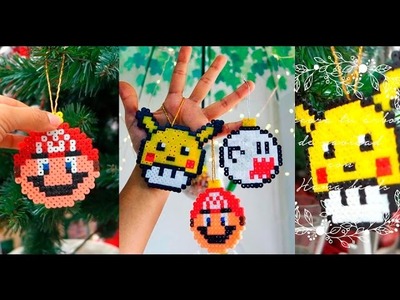 Decora tu árbol de navidad con Hama Beads de Mario Bross, Pikachu y Boo