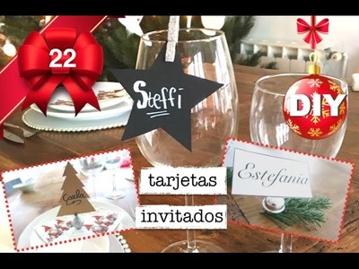 Decoración para la mesa de navidad | tarjetas invitados
