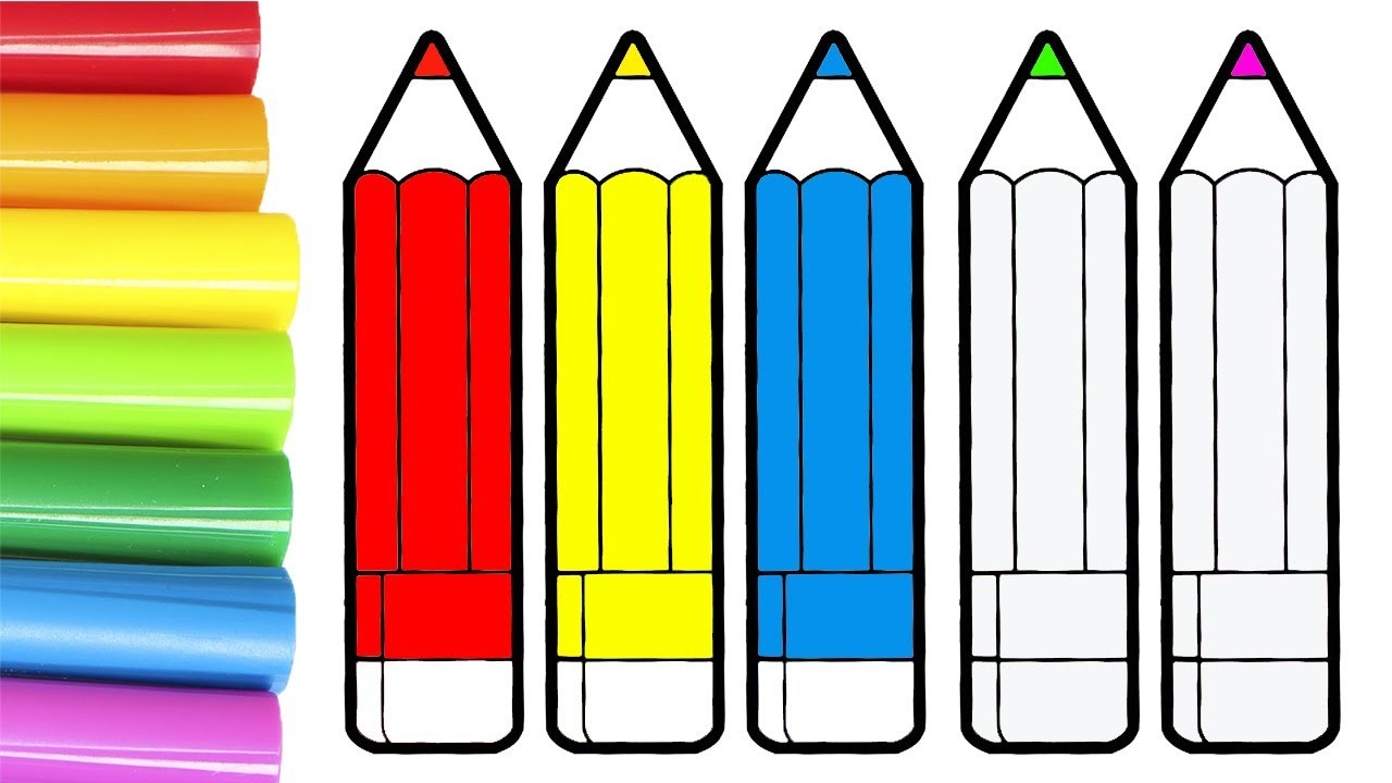 Dibuja y Colorea ???? Aprende a colorear lápices de colores | Videos Educativos para Niños