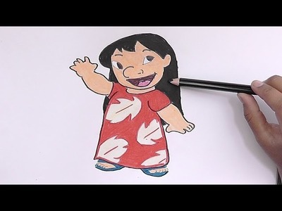 Dibujando y coloreando a Lilo (Lilo y Stich) - Drawing and coloring Lilo