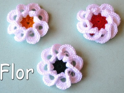 DY - Como hacer una bonita y fácil flor de crochet  How to make a nice and easy crochet flower