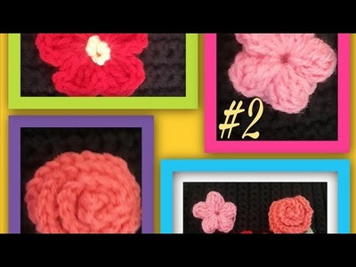 Flores para complementar elCHAL a Crochet Media Luna de Otoño