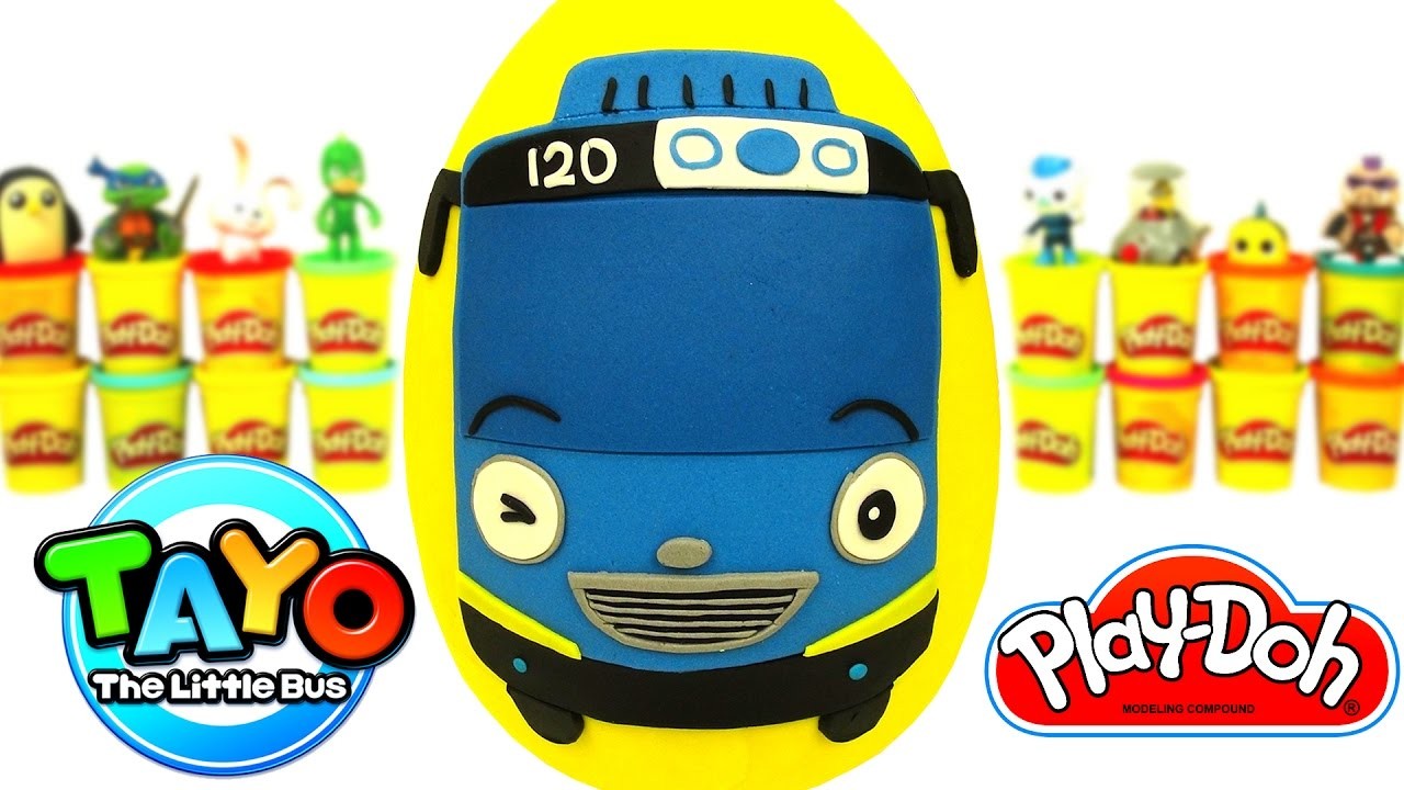 Huevo Sorpresa Gigante de Tayo el Pequeño Autobús en Español de Plastilina Play Doh