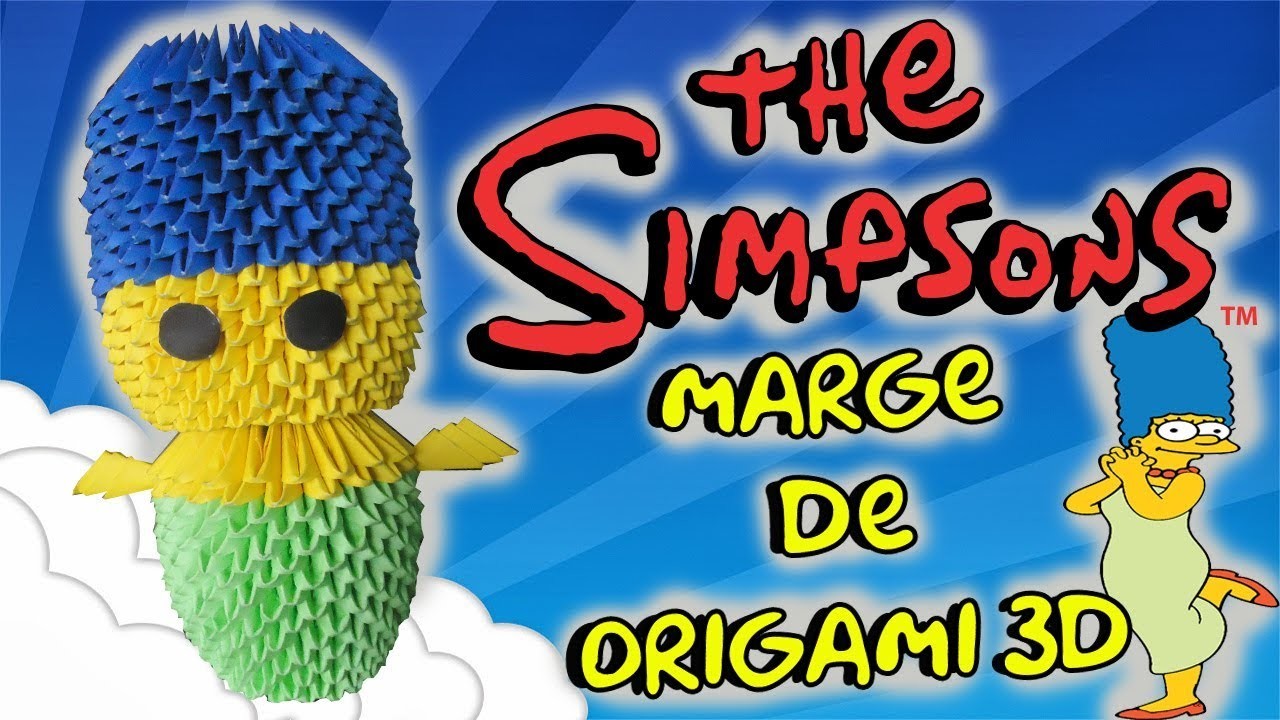 Marge de origami 3d.Los Simpson.Origamileo