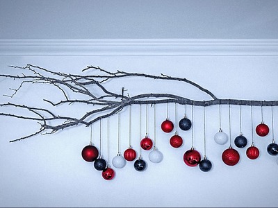 Navidad DIY: Adorno decorativo colgante con rama y esferas Miniserie: 3.3