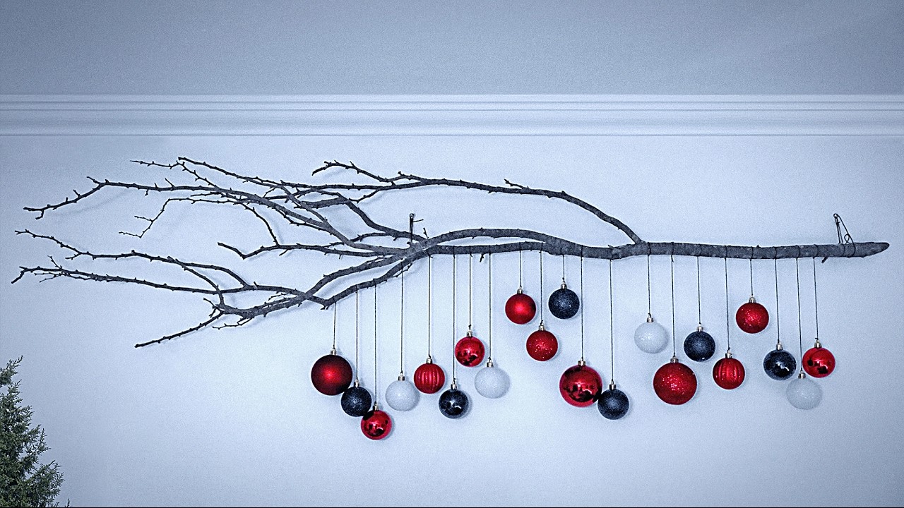 Navidad DIY: Adorno decorativo colgante con rama y esferas Miniserie: 3.3
