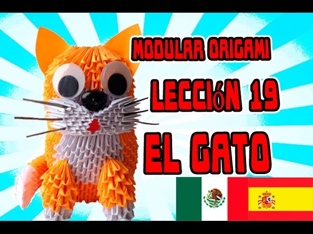 Origami modular  LECCIÓN №19  EL GATO