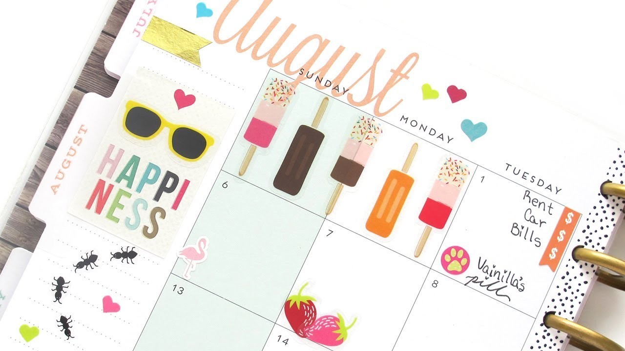 Plan With Me Monthly - August: Mambi | The Happy Planner 2017
