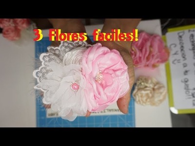 Tocado con tres flores faciles!✨ [75]
