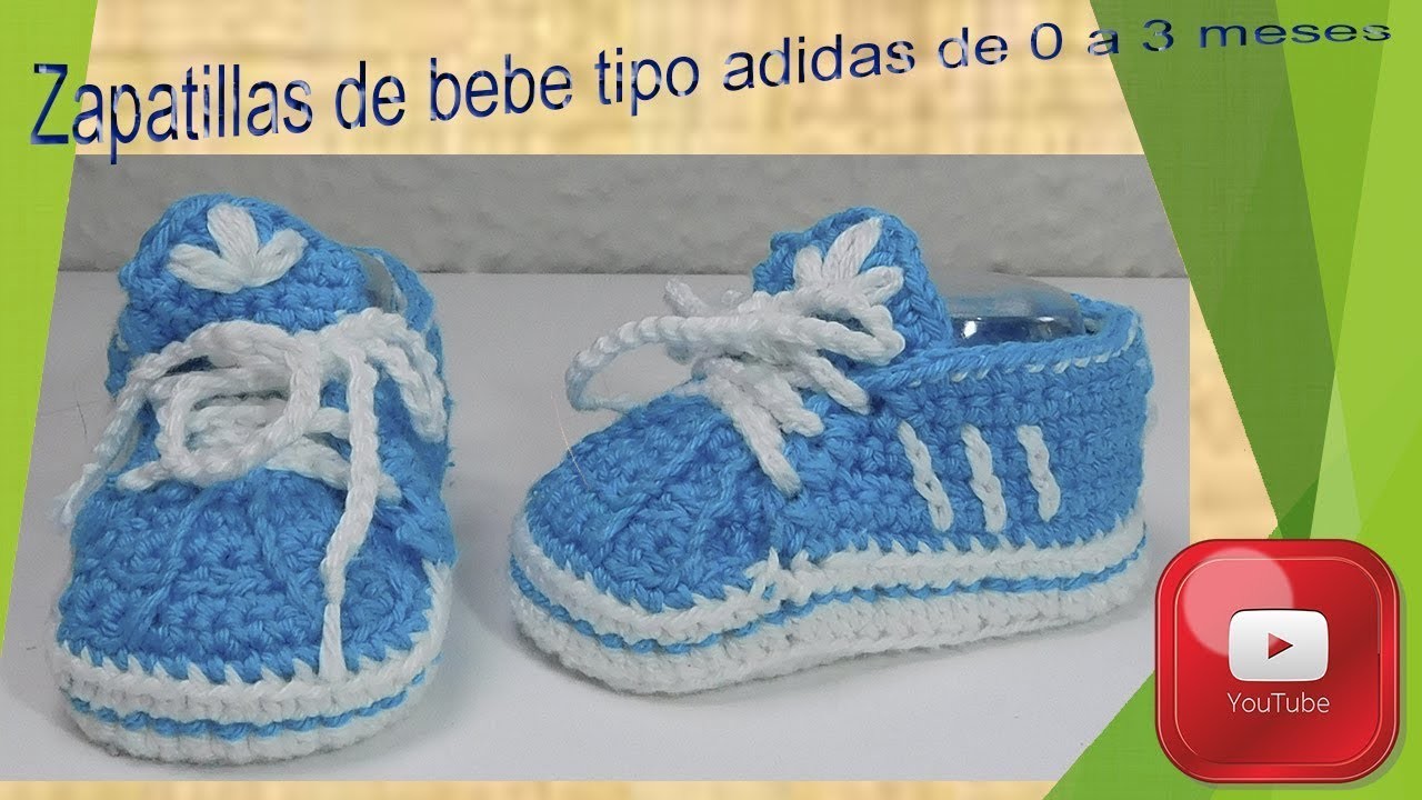 Zapatillas tipo adidas para bebe de 0 a 3 meses.
