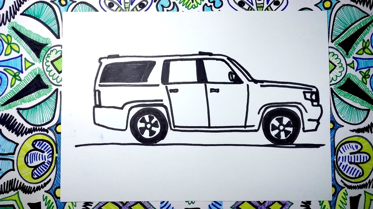 Aprende a dibujar una camioneta Chevrolet Suburban 2017