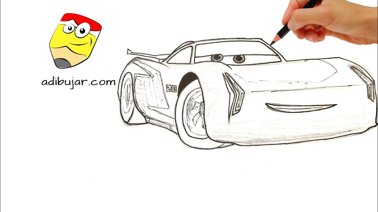 Cars 3: Cómo dibujar a Jackson Storm a lápiz paso a paso | Dibujo fácil - How to draw Jackson Storm