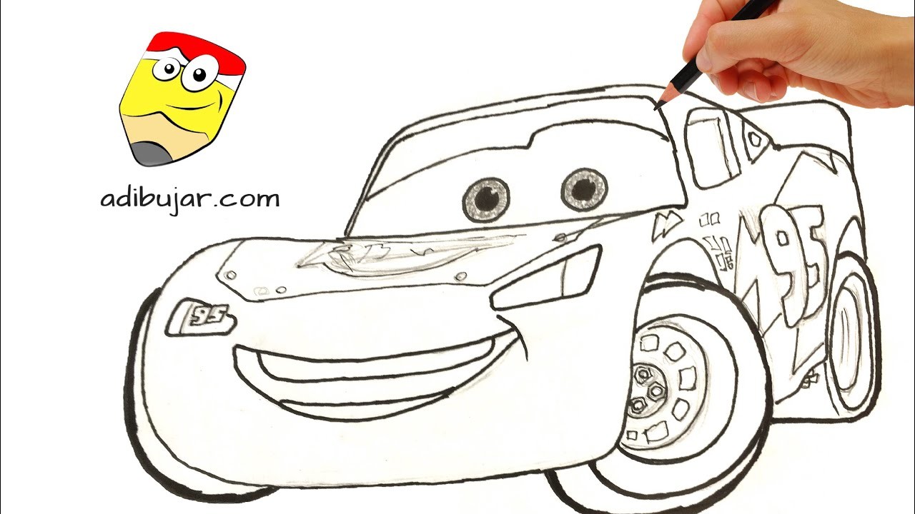 Cars 3: Cómo dibujar a Rayo McQueen a lápiz paso a paso | Dibujo fácil para niños #Cars3