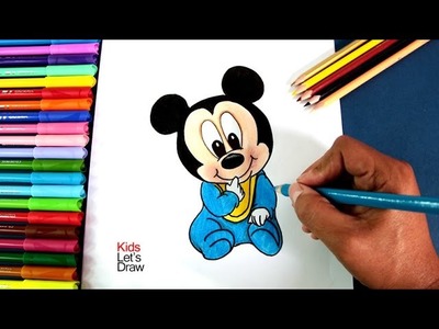 Cómo dibujar a Bebé Mickey Mouse | How to draw Baby Mickey Mouse