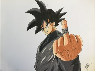 Como Dibujar a Goku Black estilo los 90´S con colores Prismacolor!