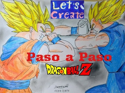 Cómo dibujar a Goku vs Majin Vegeta - Dragón ball Z - Paso a paso