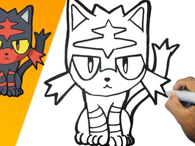 Como dibujar a Litten (Pokemon) Paso a paso | how to draw Litten step by step