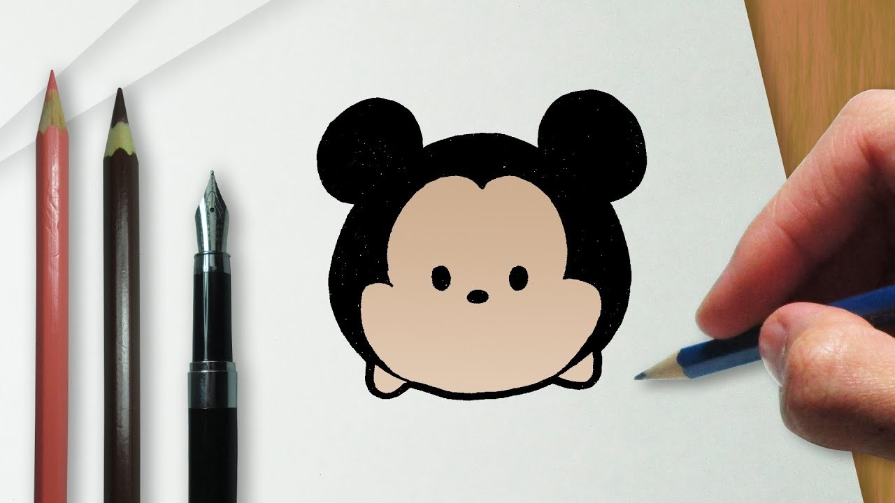 Cómo dibujar a Mickey en la versión Disney Tsum Tsum