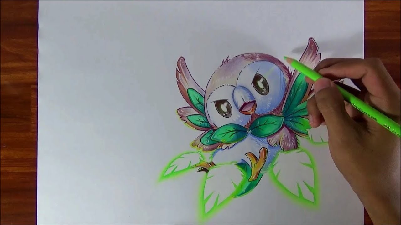 Cómo dibujar a Rowlet realista de Pokemon Sol y Luna | PatrickART