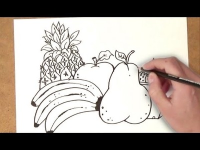 Como dibujar comida saludable | como dibujar comida saludable paso a paso