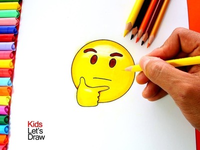 Cómo dibujar Emoji Pensativo | How to draw Thinking Face Emoji