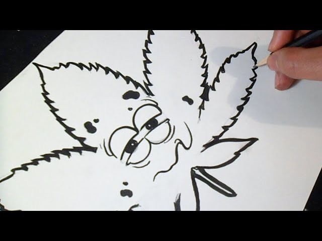 Cómo dibujar Hoja de marihuana 2