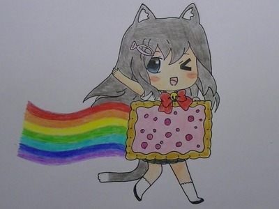 Como dibujar.pintar Nyan Cat chibi - Dibujando
