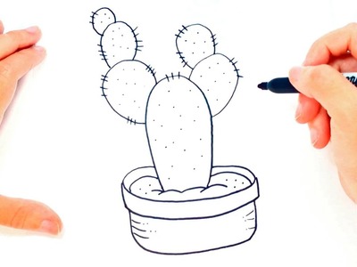 Cómo dibujar un Cactus paso a paso | Dibujo fácil de Cactus