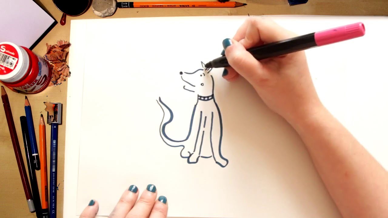 Como dibujar un Perro callejero - dibujos para niños