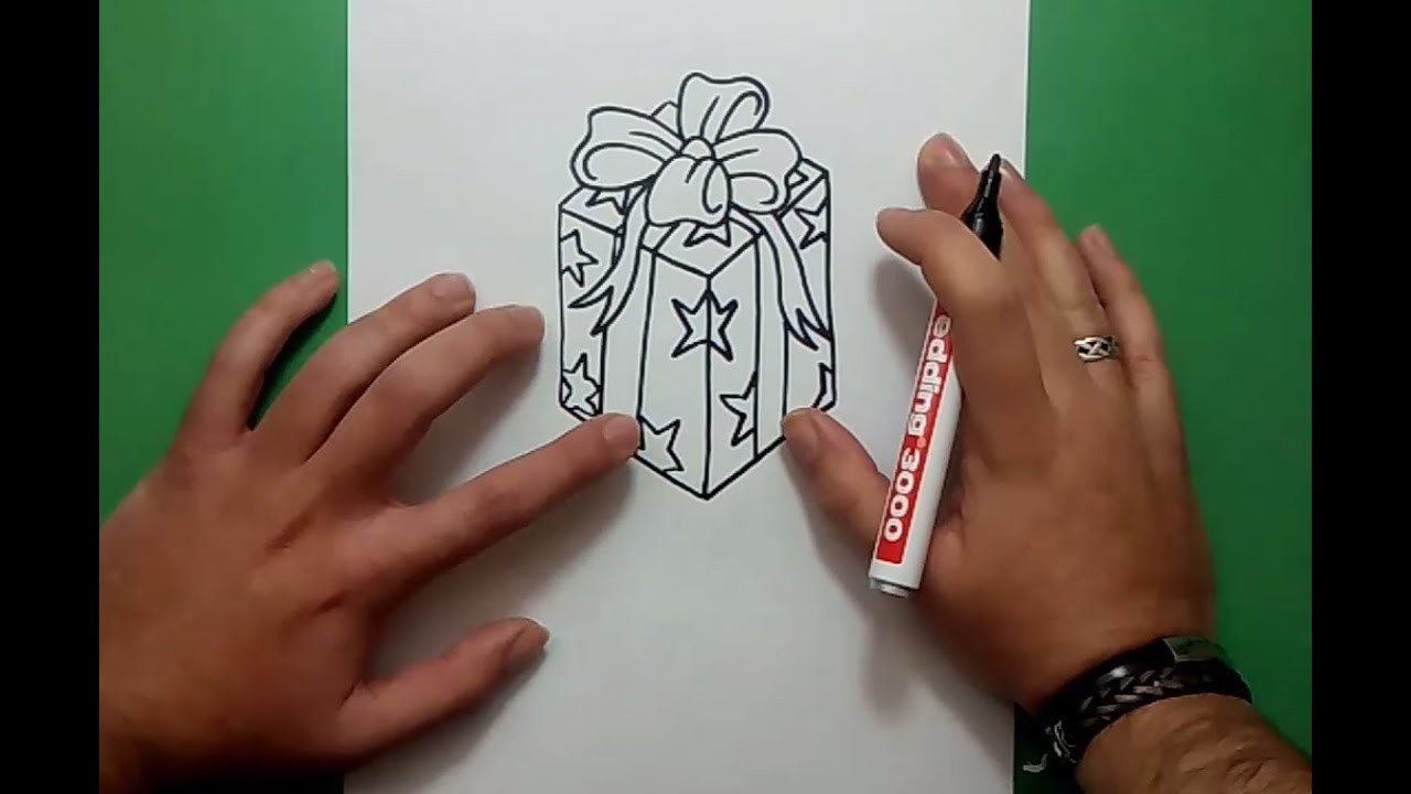 Como dibujar un regalo paso a paso | How to draw a gift