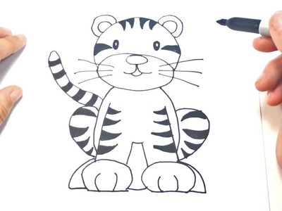 Como dibujar un Tigre para niños | Dibujo de Tigre paso a paso