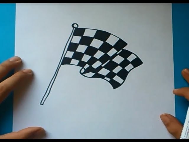 Como dibujar una bandera de cuadros paso a paso | How to draw a checkered flag