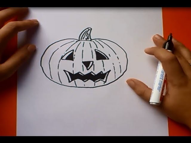 Como dibujar una calabaza paso a paso | How to draw a pumpkin
