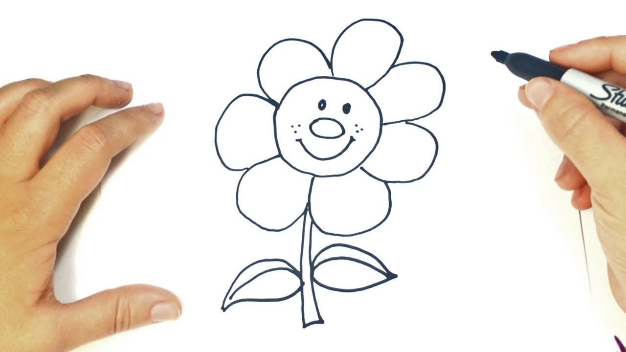 Cómo dibujar una Flor paso a paso | Dibujo fácil de Flor para niños